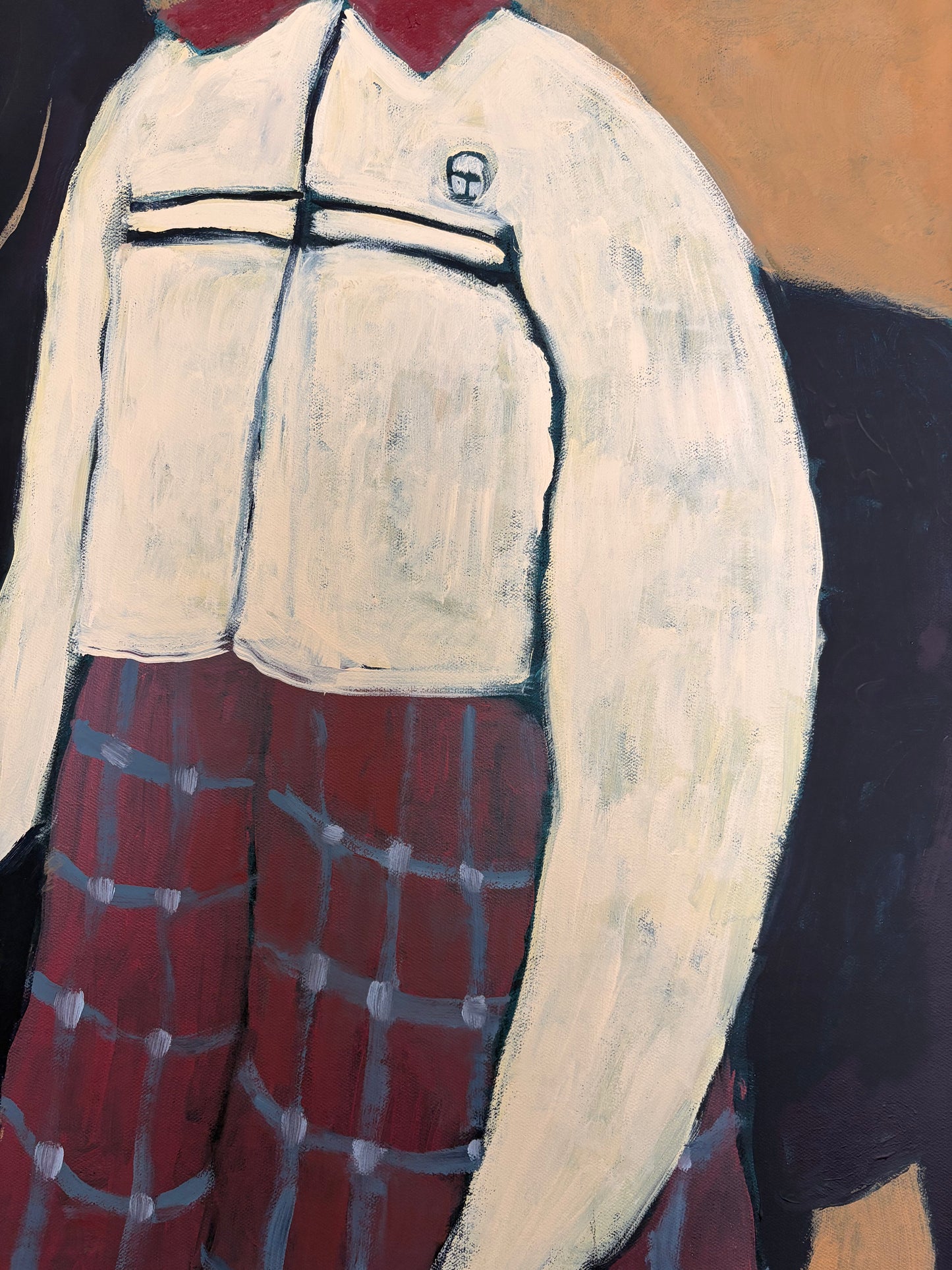 Apollo by Anna Munro — original acrylic and oil stick on canvas, 30×40 in. Midnight Gallery.