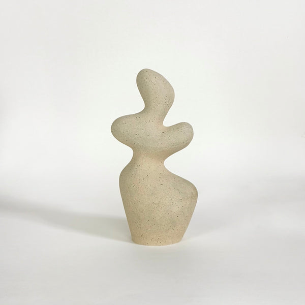 Beckon by Emily Meisler — original unglazed ceramic sculpture, 9×4×3 in. Midnight Gallery.