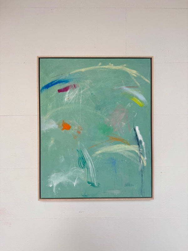 Do Not Disturb by Jake Snowden — original acrylic on canvas, 24×30 in, framed. Midnight Gallery.