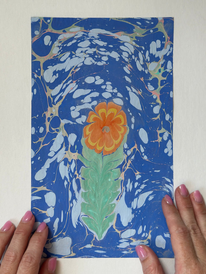 Flower V by Morgan Elvington Walker — original gouache on paper, 6×9 in. Midnight Gallery.