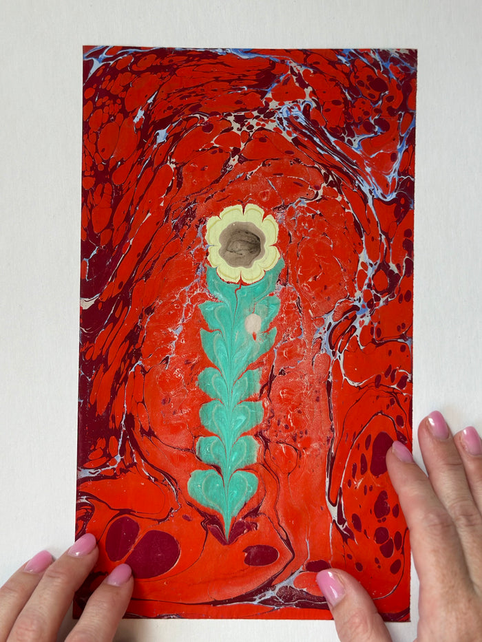 Flower VI by Morgan Elvington Walker — original gouache on paper, 6×9 in. Midnight Gallery.