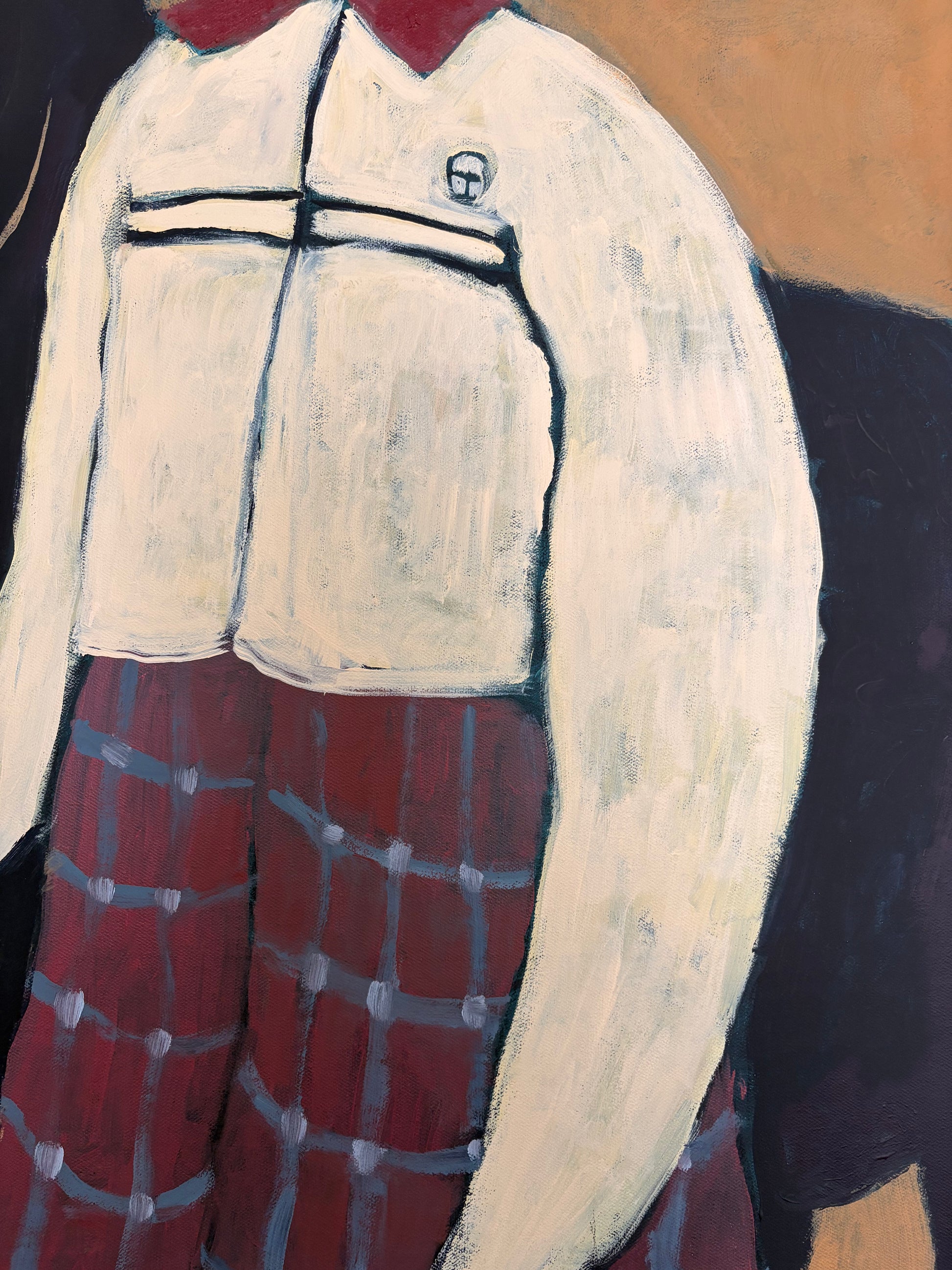 Apollo by Anna Munro — original acrylic and oil stick on canvas, 30×40 in. Midnight Gallery.
