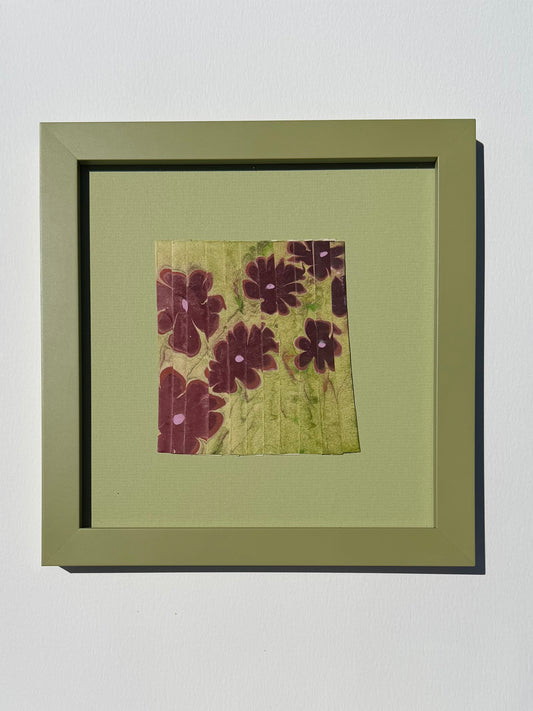 Framed Ebru Pleat III