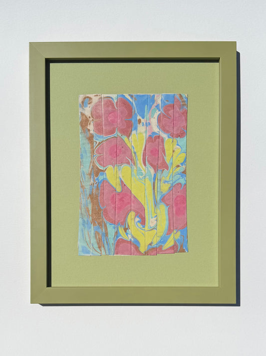 Framed Ebru Pleat I