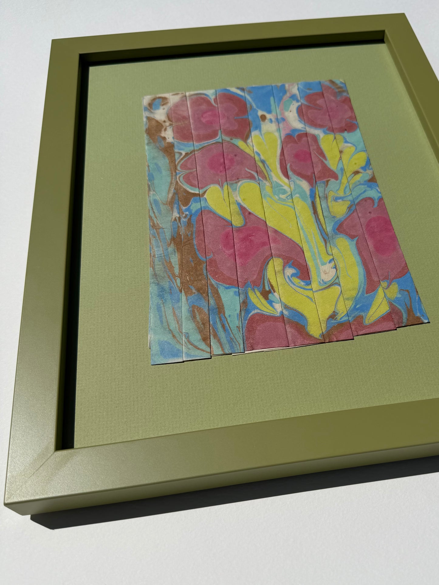 Framed Ebru Pleat I