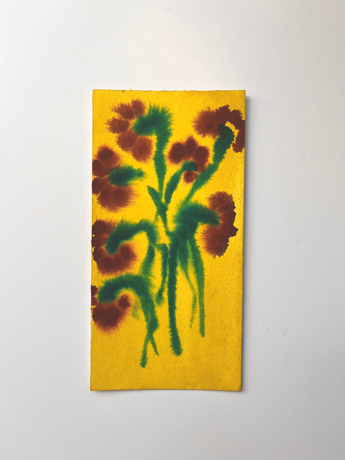 Fiori II by Morgan Elvington Walker — original gouache on paper, 4×8 in. Midnight Gallery.