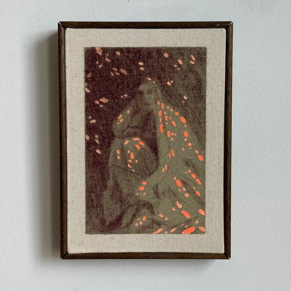 Mars Glow v. II by Liz Curtis — original pastel on canvas, 6.5×9 in, framed. Midnight Gallery.