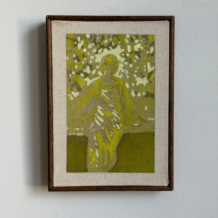 Where Sunlight Pools v.I by Liz Curtis — original pastel on canvas, 6.5×9 in, framed. Midnight Gallery.