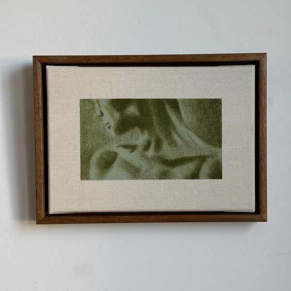 Held Tight by Liz Curtis — original pastel on canvas, 13×10 in, framed. Midnight Gallery.