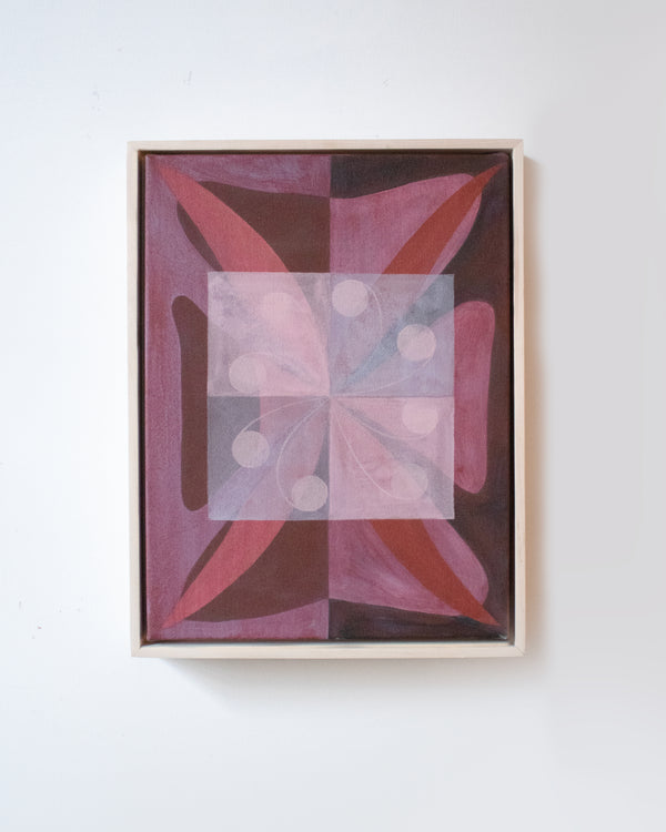 Infinity Bloom by Katie Leimbach — original acrylic on canvas, 12×16 in, framed in maple float frame. Midnight Gallery.