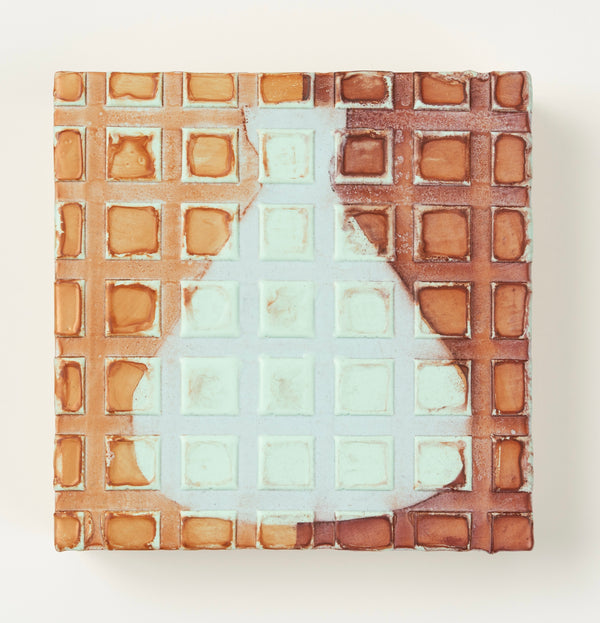 Relic 72 by Liz Rundorff Smith — original mixed media encaustic and pastel powder on panel, 6×6 in. Midnight Gallery.