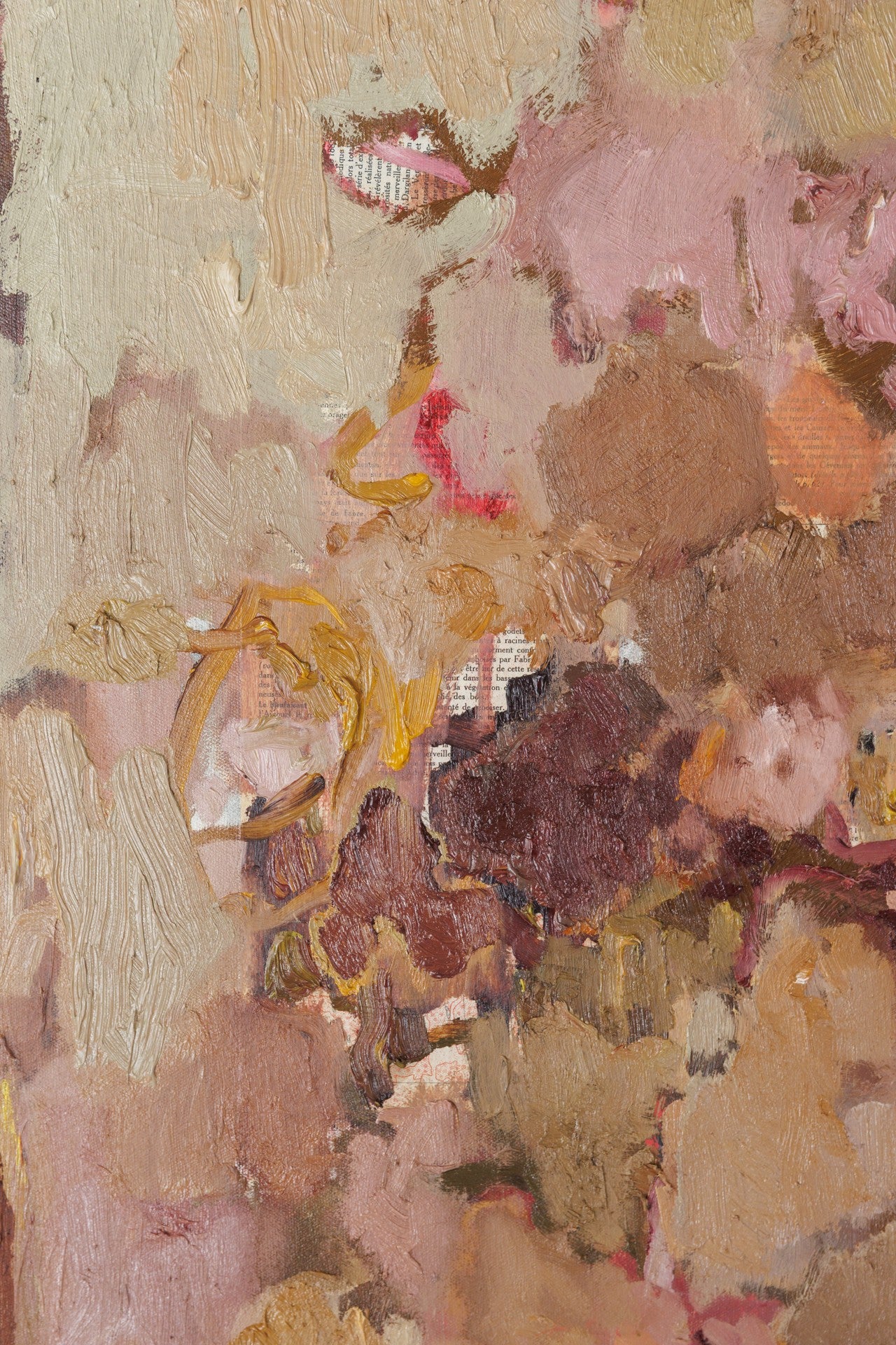 Love Could Sit Between us Quietly №457 by Maggie Macdonald — original acrylic, oil, chalk pastel, oil pastel, graphite, and ink on unprimed canvas, 30×40 in, framed in handmade teak float frame. Midnight Gallery.