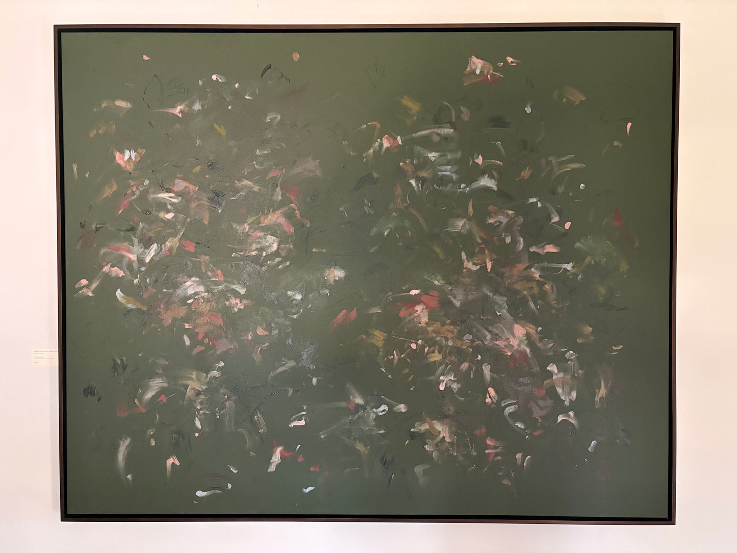 Late Summer in Appalachia by Marcy Parks — original acrylic and graphite on canvas, 60×48 in, framed in gold metal frame. Midnight Gallery.