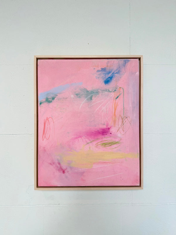 Party Favor by Jake Snowden — original acrylic on canvas, 16×20 in, framed. Midnight Gallery.