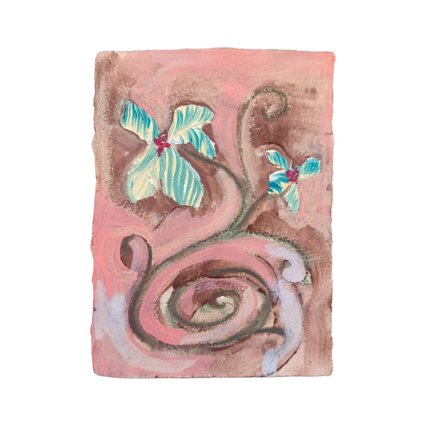 Root Scrap v.5 by Shelby Wimberly — original mixed media on heavyweight paper, 5.5×7.5 in. Midnight Gallery.