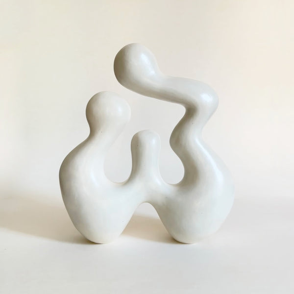 Scrawl by Emily Meisler — original glazed ceramic sculpture, 11×12×3 in. Midnight Gallery.