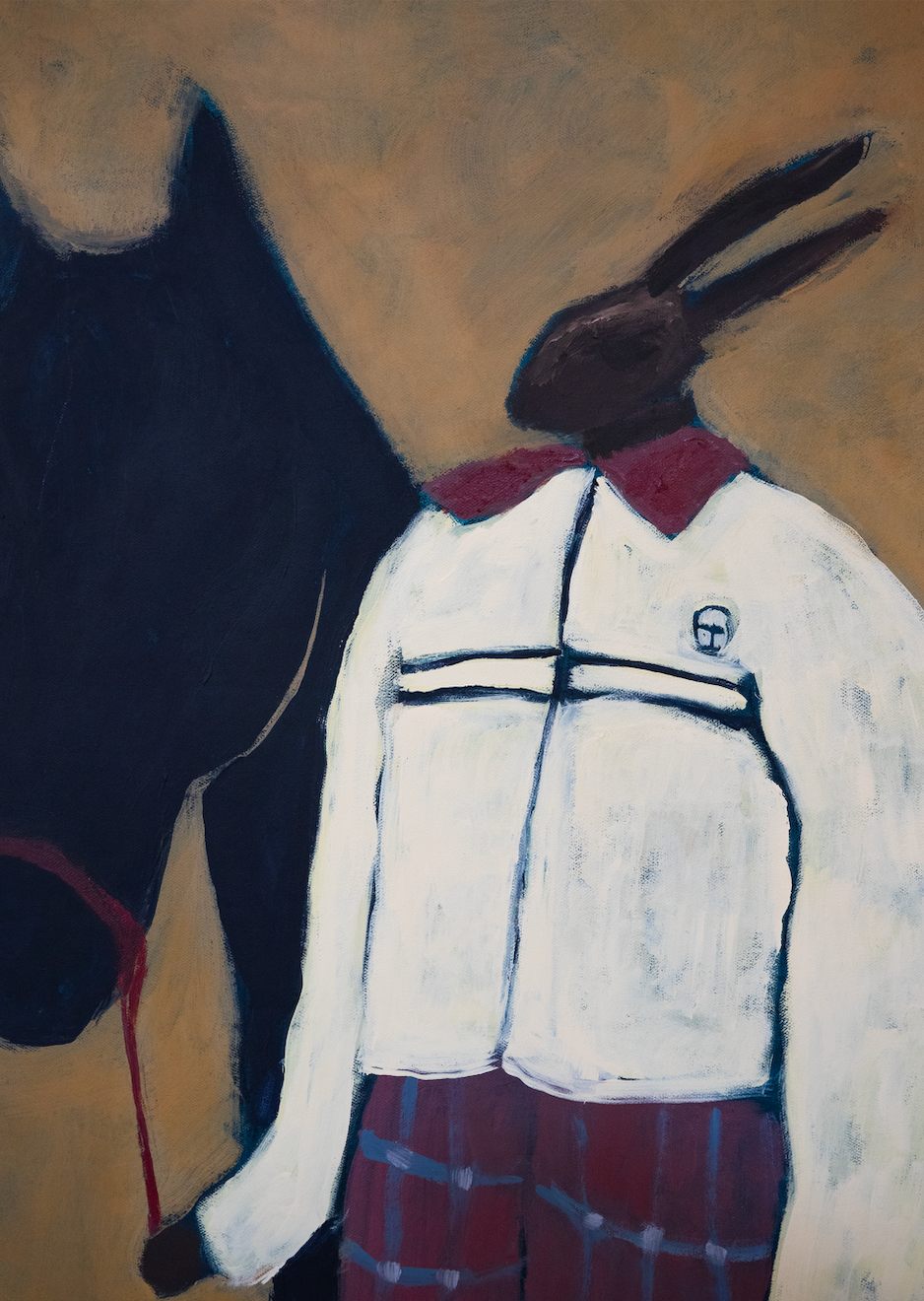 Apollo by Anna Munro — original acrylic and oil stick on canvas, 30×40 in. Midnight Gallery.