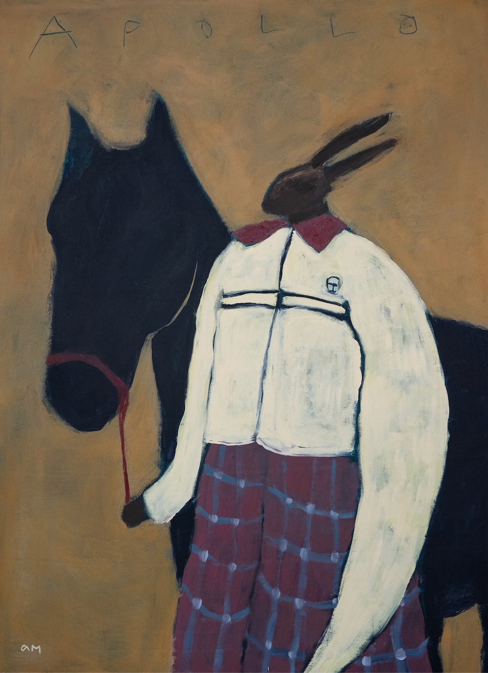Apollo by Anna Munro — original acrylic and oil stick on canvas, 30×40 in. Midnight Gallery.