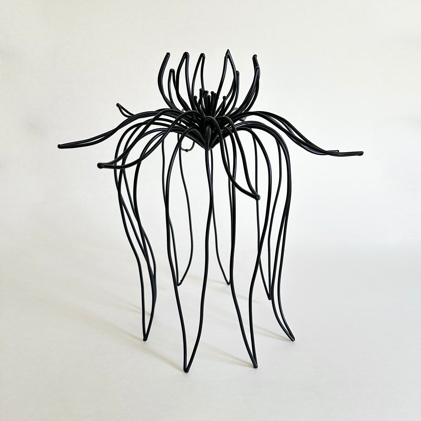 Still Unfolding by Emily Meisler — original welded steel sculpture, 13×13×13 in. Midnight Gallery.