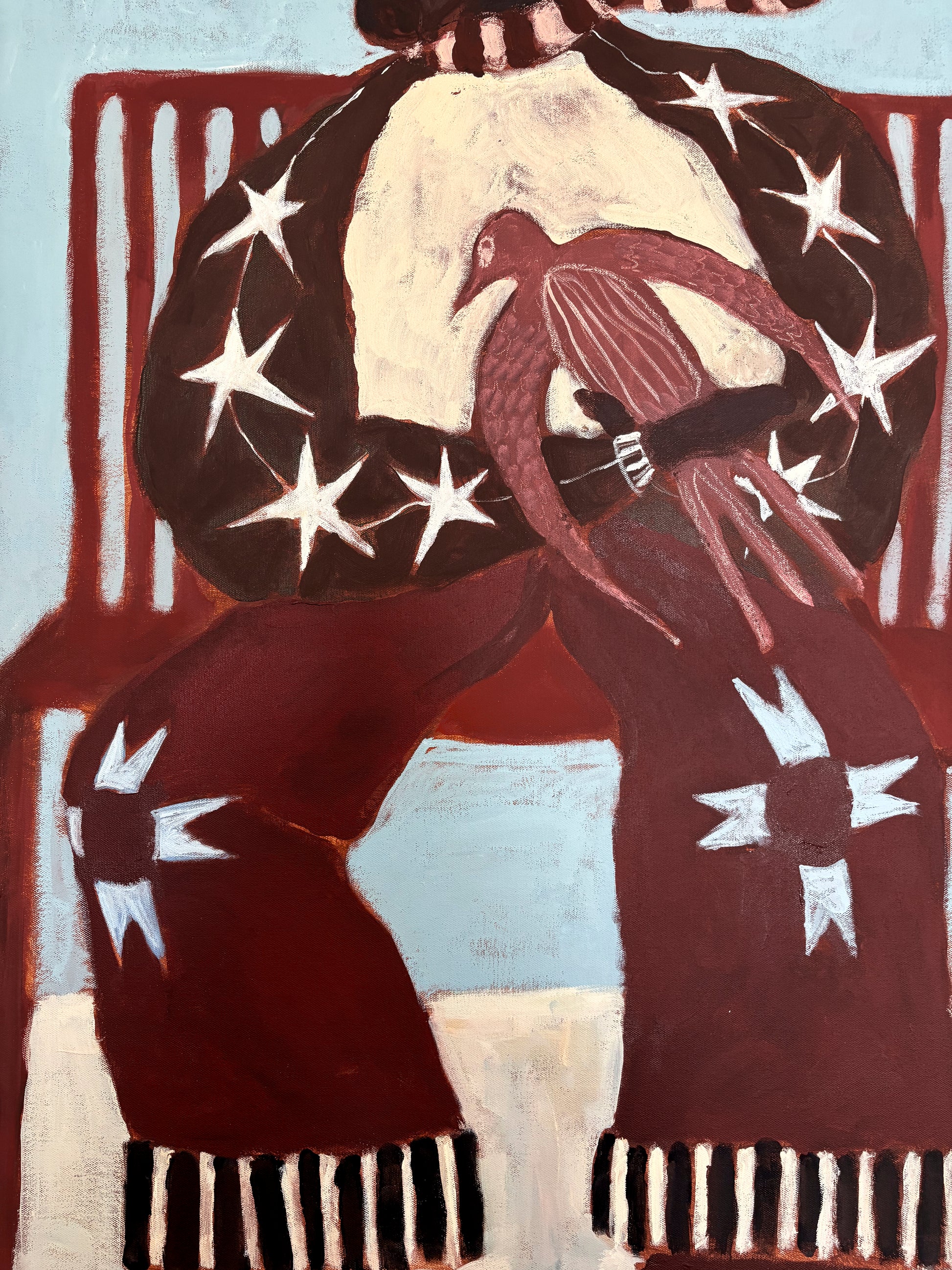 Tried Light by Anna Munro — original acrylic and oil pastel on canvas, 29.5×39.5 in. Midnight Gallery.