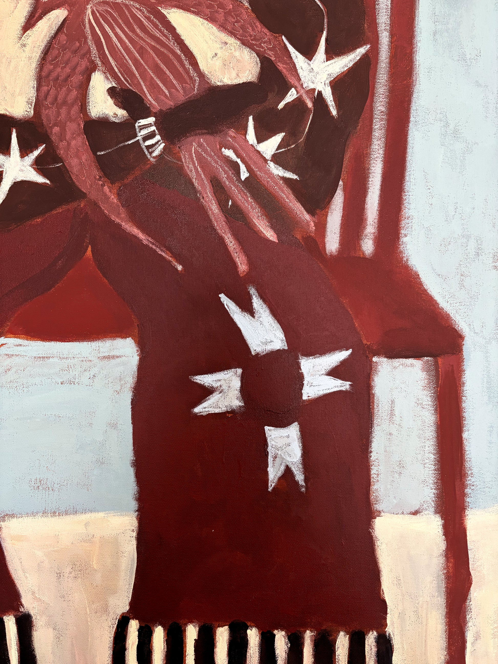 Tried Light by Anna Munro — original acrylic and oil pastel on canvas, 29.5×39.5 in. Midnight Gallery.