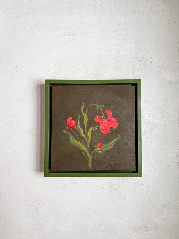 Wild and Precious No.43 by Anee Shah — original oil on paper, 8×10 in, framed. Midnight Gallery.