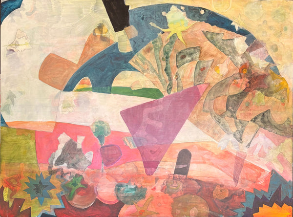 Jumping Fish by David Keel — original acrylic on panel, 40×30 in. Midnight Gallery.