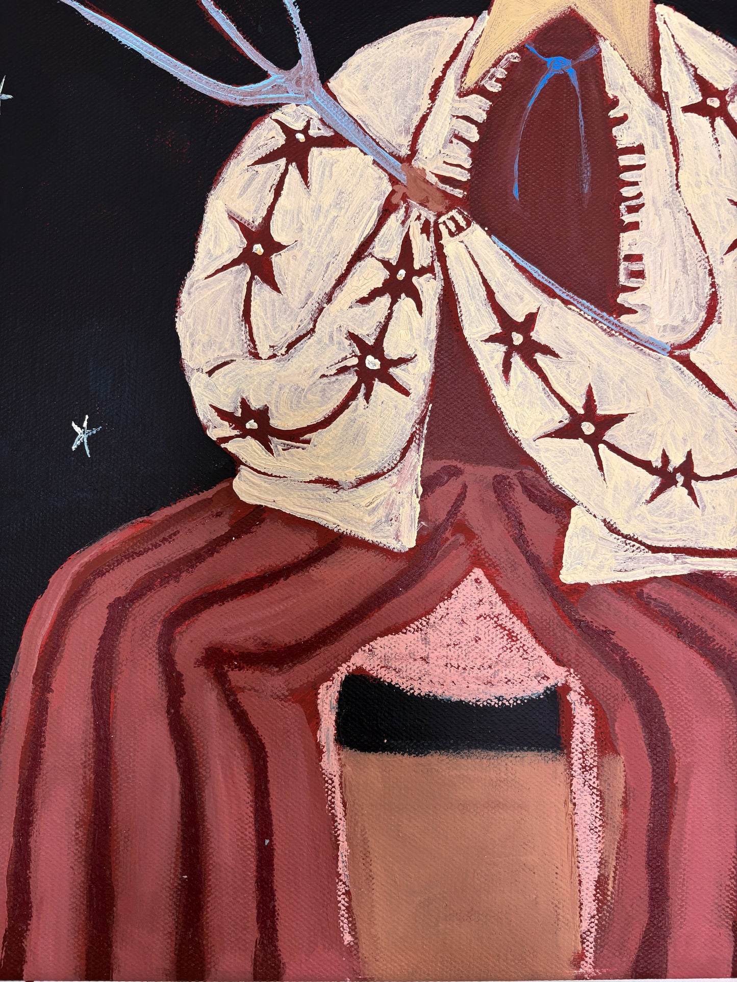 Midnight Harvest by Anna Munro — original acrylic and oil pastel on canvas, 20×20 in. Midnight Gallery.